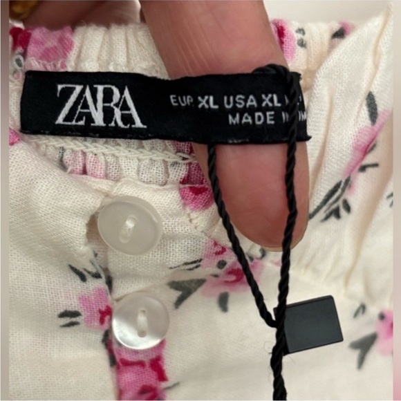 Zara Floral Maxi Dress in Cream and Pink - Picture 8 of 9